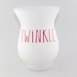 Rae Dunn "Twinkle" Hurricane
Frosted Glass Candle Holder Red
Lettering 8" Décor